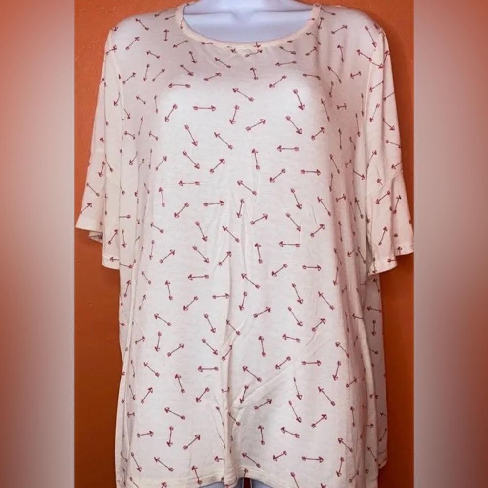 Lauren Conrad from Kohl’s Women's Cream Top with Red Arrow Pattern